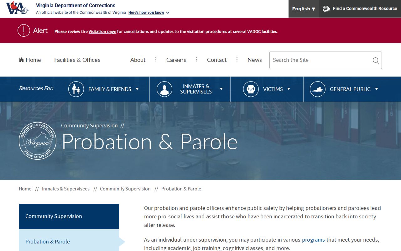 Amelia County offender records and Virginia adult community supervision